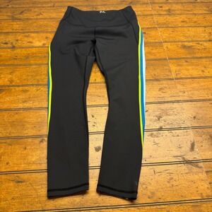 IVL Collective Women's Black Athletic Leggings Size 8 Rainbow Stripe Side Detail